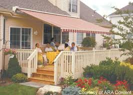 Deck awning at dinner