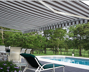 retractable awnings provide backyard shading where you need it